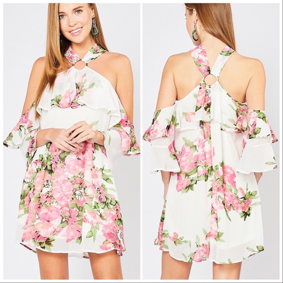 Entro Loveliness Floral Halter Mini Dress - Picture 5 of 16
